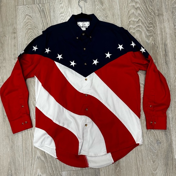 Crazy Cowboy American Flag shirt - Picture 1 of 5